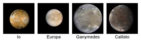 Jupiter - De vier Galileïsche manen - Io, Europa, Ganymedes en Callisto