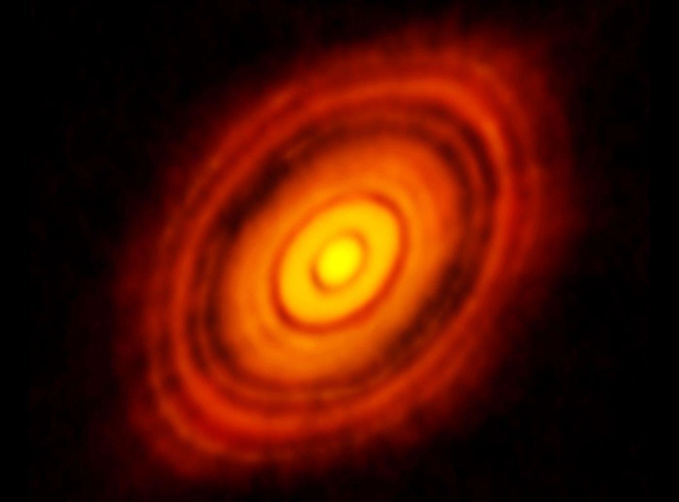 ALMA-opname van de protoplanetaire schijf rond HL Tauri